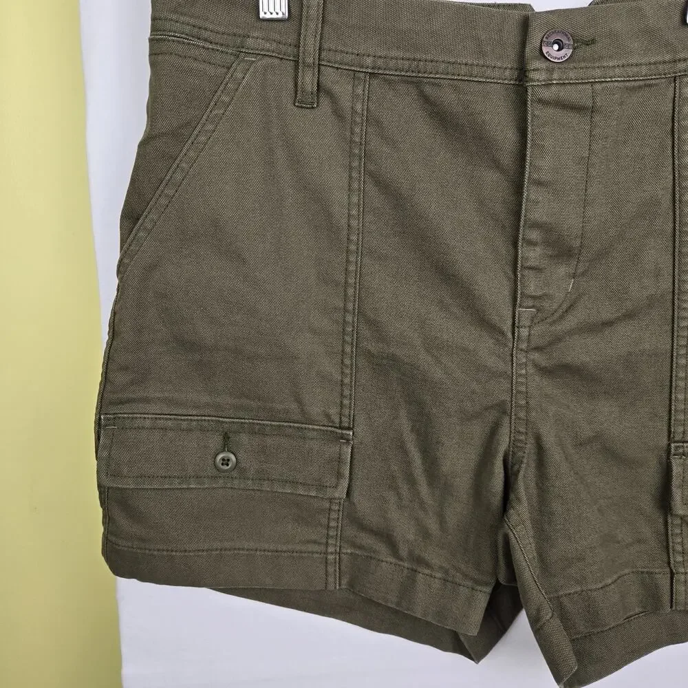 REI Co-op Womens Cargo Shorts Utility Pockets Trailsmith Olive‎ Green Size 14